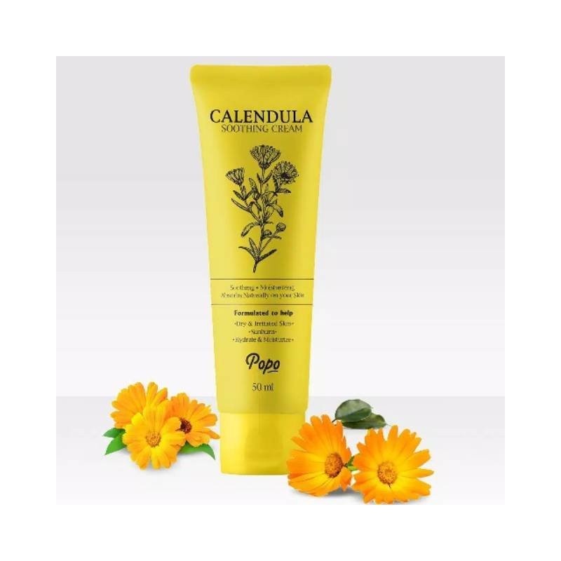 POPO Calendula Soothing Cream (50ml) Eczema, Dermatitis, Eksim, Kulit Kering, Sun Burn. Alcohol-free