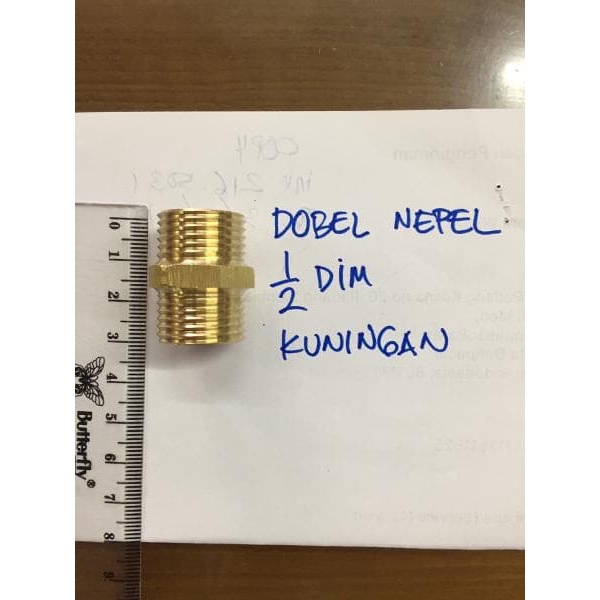 dobel nepel 1/2 kuningan 0,5 drat luar double nepple sambungan pipa Double nepple 1/2" double nepel 