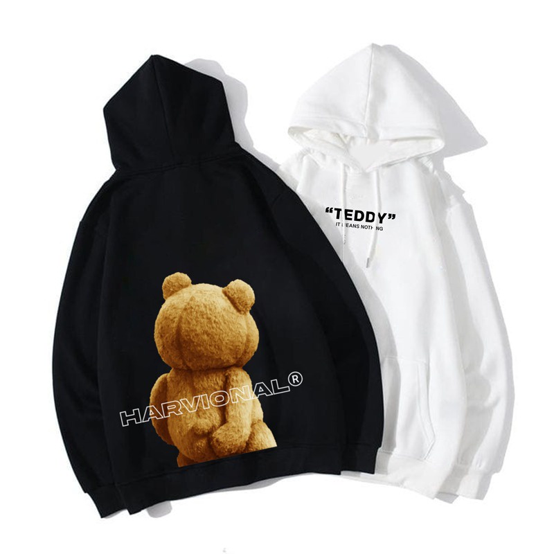 Parisdivarious Sweater Hoodie Jemper Teddy Bear Bahan Fleece Size S - XXL (Pria &amp; Wanita)