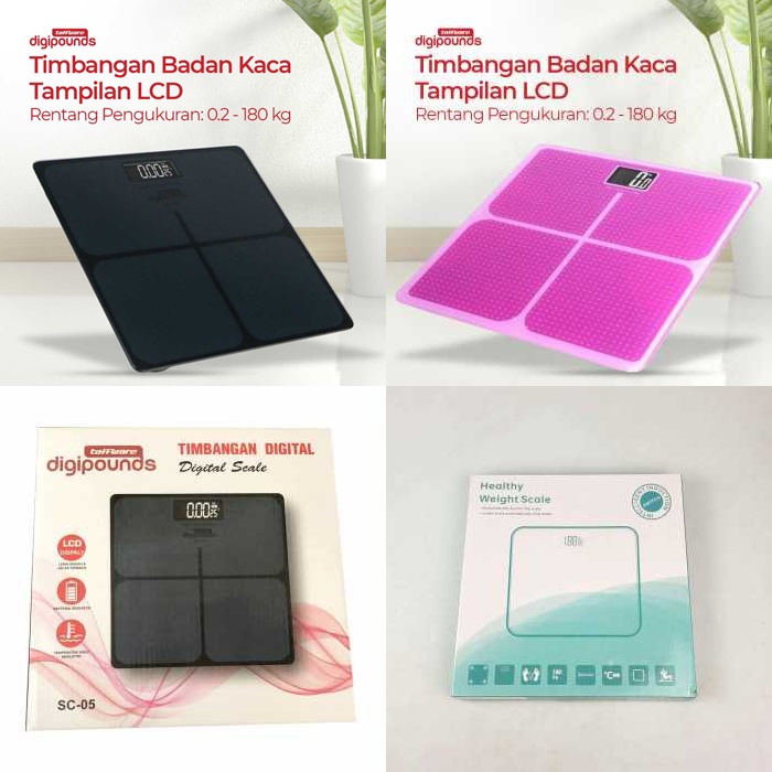 Digipounds Timbangan Badan Kaca Elektronik 180KG - SC-05