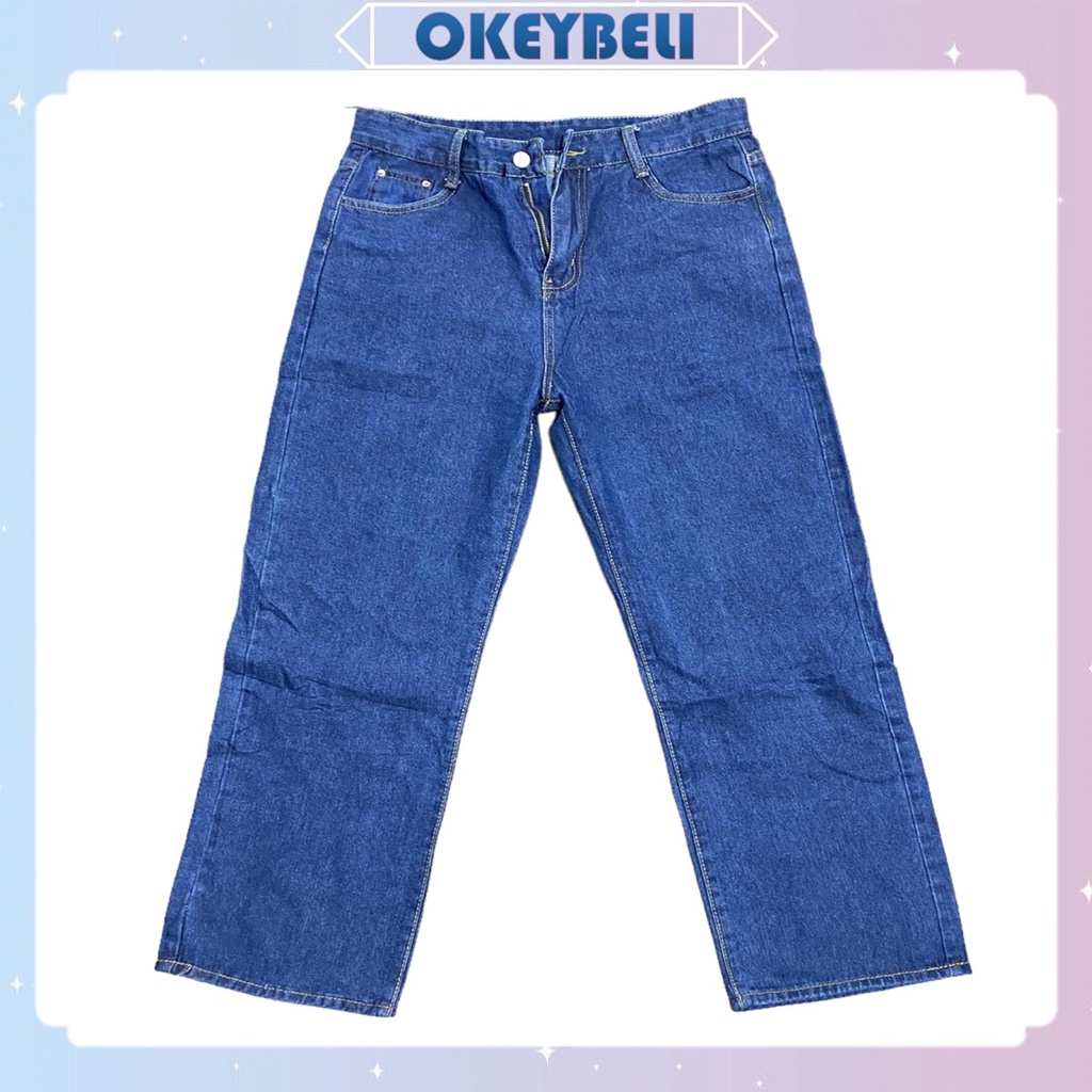 •OKEY BELI•CPG1033 Celana Panjang Jeans Denim Wanita Highwaist Kulot Jeans Wanita Loose