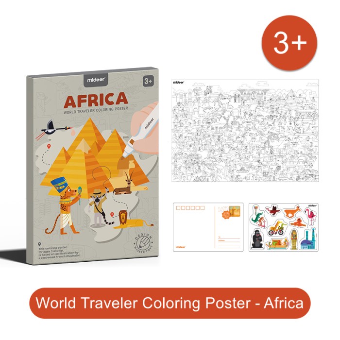 

Terlaris ✨ -Mideer World Traveler Coloring Poster mainan edukasi buku gambar anak - Asia- 2.1.23