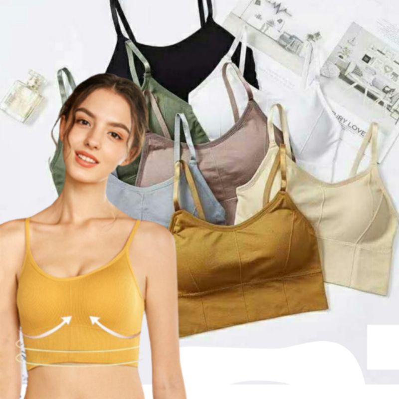 sport bra miniset busa bra kemben fema bahan rajut tabal dan lembut