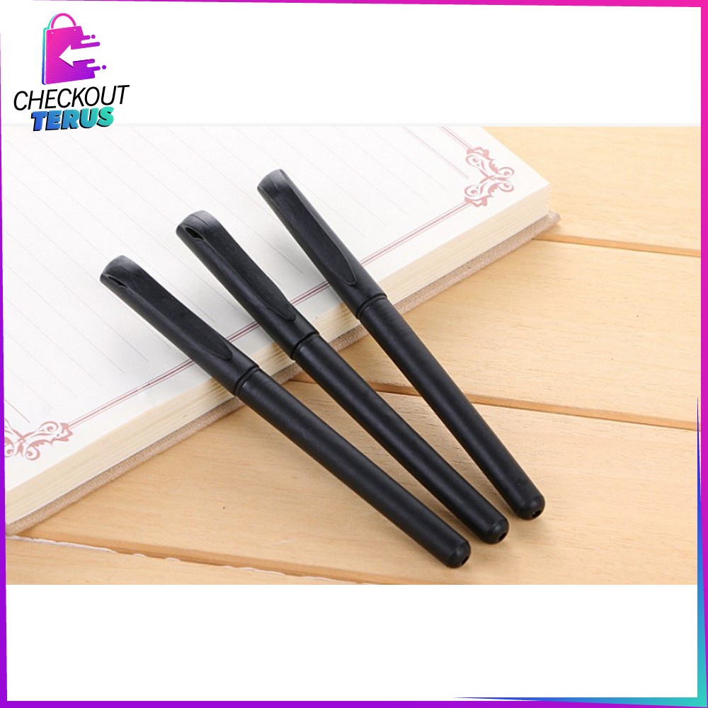 CT A45 Pulpen Hitam 0.7mm Motif Polos Tinta Hitam Alat Tulis Kantor Perlengkapan Sekolah Pens Black Simple Import