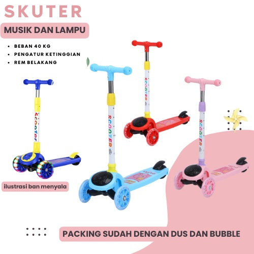 skuter anak vbird roda 3 lampu  musik perempuan cowok murah