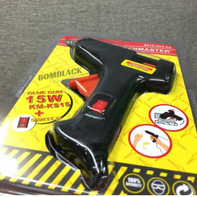 KENMASTER 15 watt Alat Tembakan Lem Tembak Glue Gun Bakar Listrik + TOMBOL ON OFF