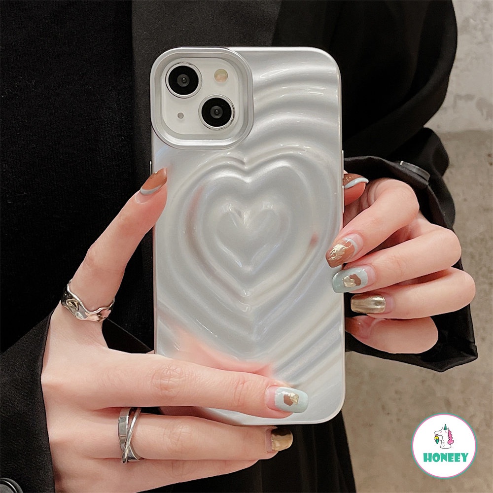 IPHONE Luxury 3D Silver Tin Foil Pleats Phone Case Kompatibel Untuk Iphone14 13 12 11 Pro Max 14 Pro Max Shockproof Matte Lembut TPU Back Phone Cover