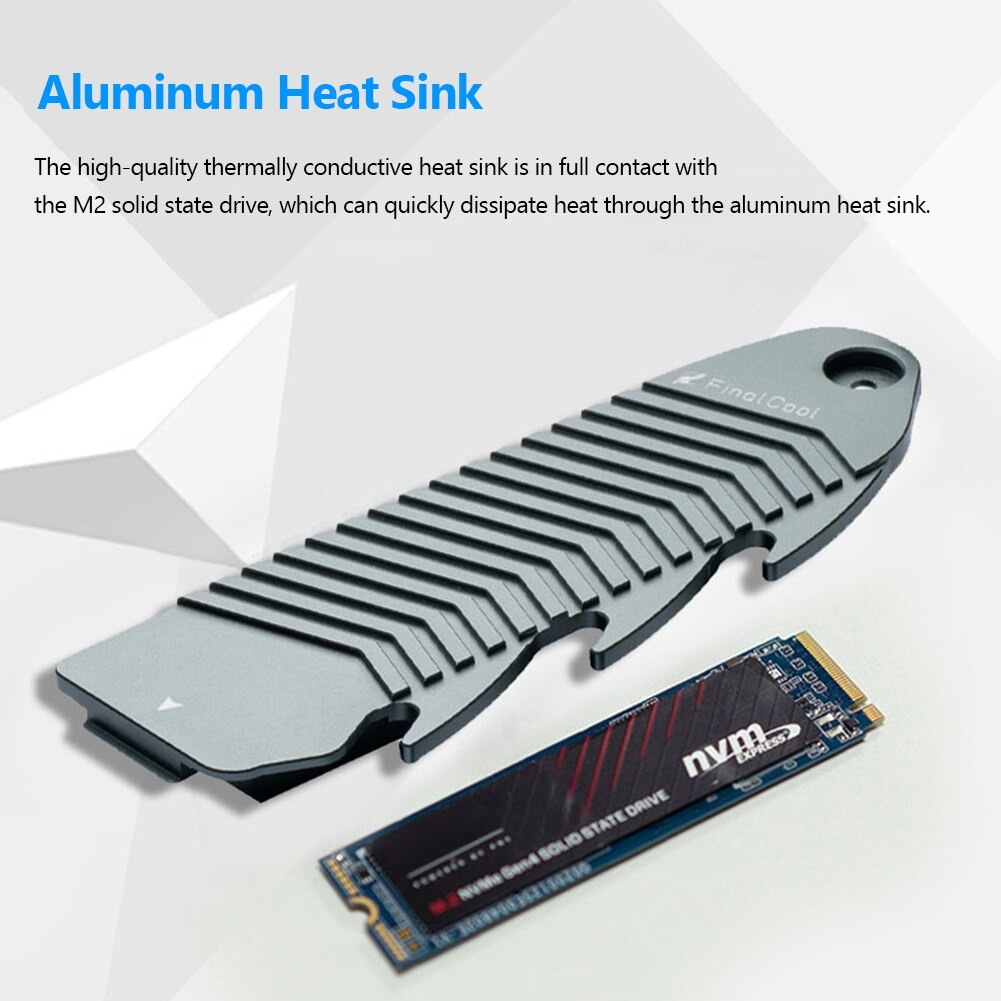 FinalCool M.2 SSD NVMe M2 2280 Heatsink Cooler Thermal Cooling for PS5