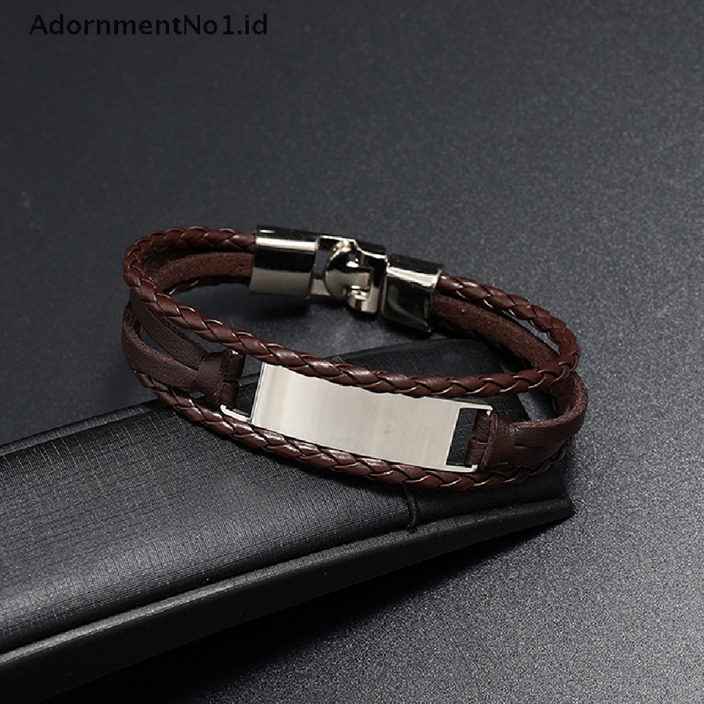 [AdornmentNo1] Gelang Kulit Asli Ladies and Men Buckle Bracelet Simple Multilayer Kepang [ID]