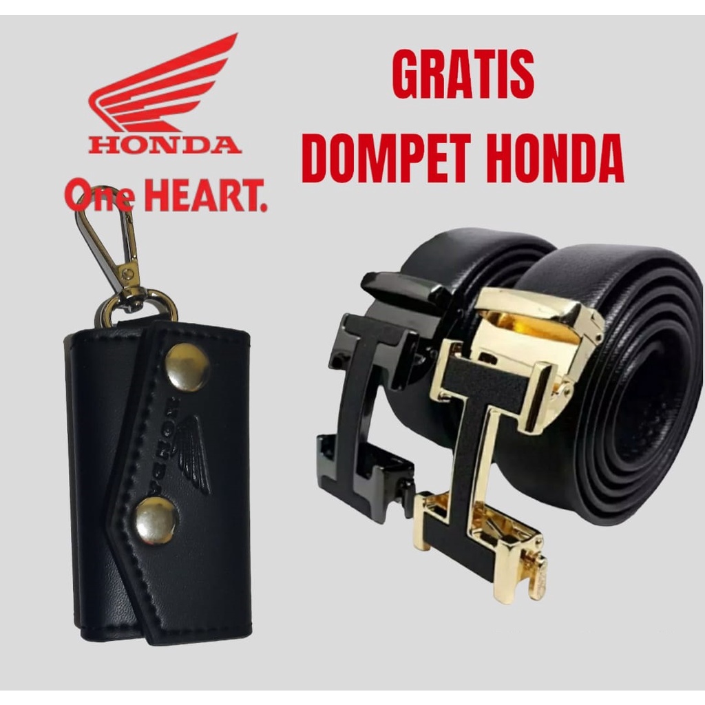 PROMO BELI 1 GRATIS 1 . ikat pinggang pria dan wanita gratis dompet stnk / gantungan kunci HONDA one heart branded/ gesper PU leather kualitas import. ikat pinggang otomatis ikat pinggang formal ikat pinggang casual ikat pinggang fashion rel