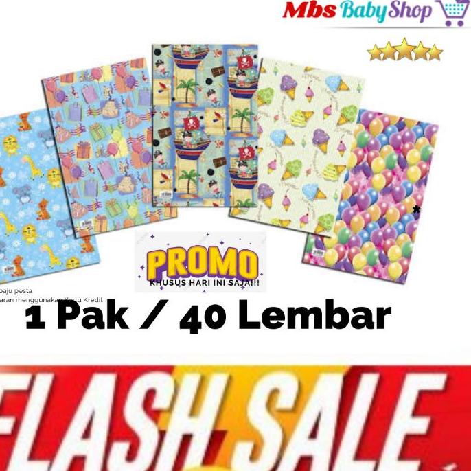 

T5D✧ Kiky Kertas Kado 1 PAK/40 PCS GROSIR Paling Laris