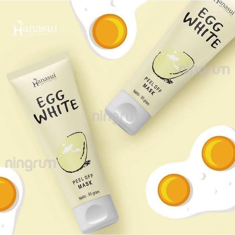 Ningrum Hanasui Peel Off Mask Tube White Egg | Black Face Mask Masker Komedo BPOM Ori | Masker Peel Off Naturgo - 5006