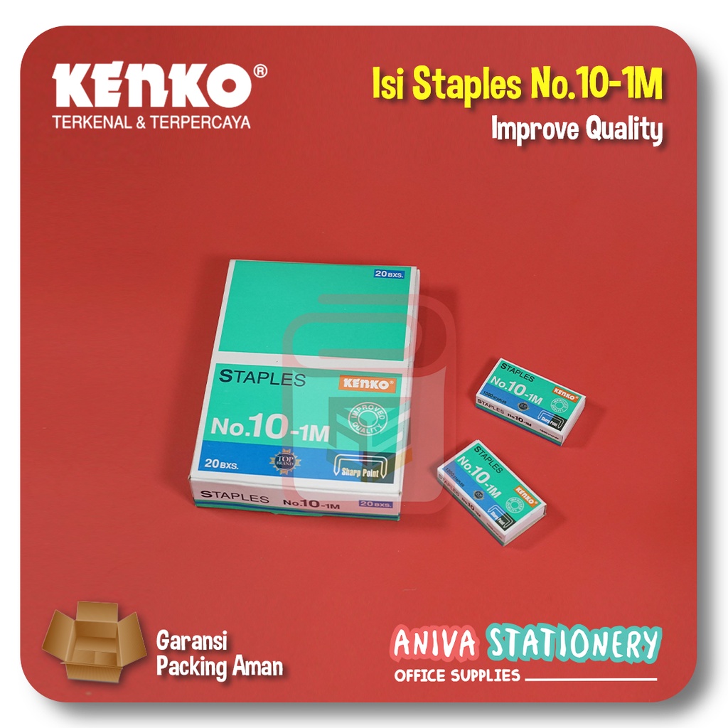 

KENKO ISI STAPLES NO.10-1M JEGREKAN JEPRETAN REFILL STEPLES HEKTER ISI 1000 PCS