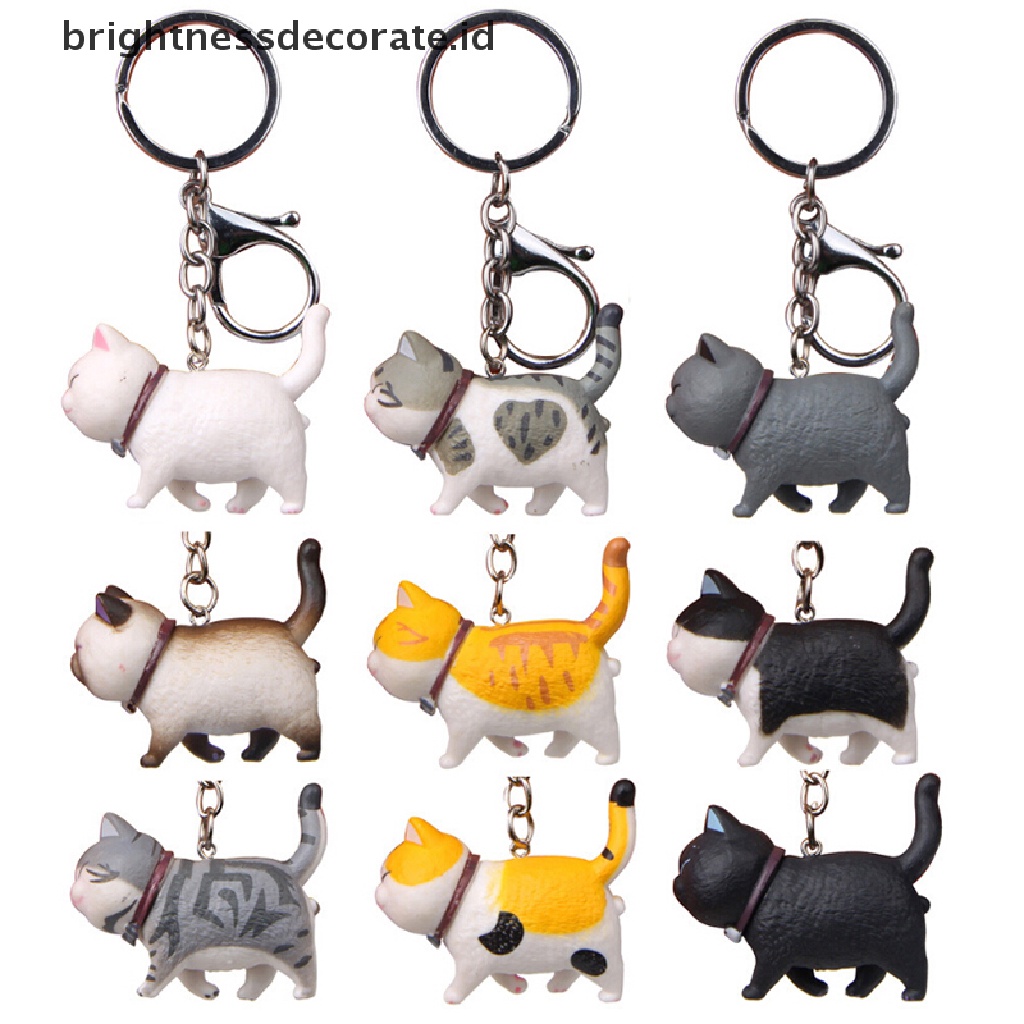 [Birth] New Lovely Cat Kitten Keychain Gantungan Kunci Handbag Liontin Ornamen Hadiah Mainan Anak [ID]