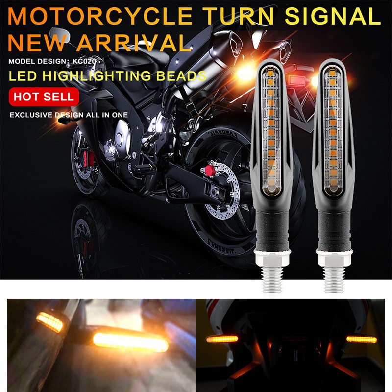 【2PCS】 Lampu Sein Sepeda Motor 12V LED Lampu sein led 1 warna running - lampu sein berjalan HARGA SEPASANG 2 LAMPU IP68 Ditekuk Sepeda Motor Lampu Berkedip