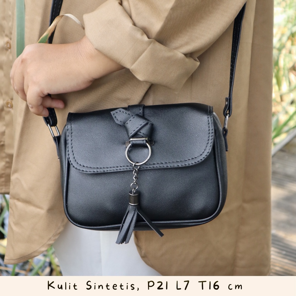 COD BUN Tas Selempang Mini Simple Polos Dengan Model Kucir Slingbag Cross Body Simple dan Stylish
