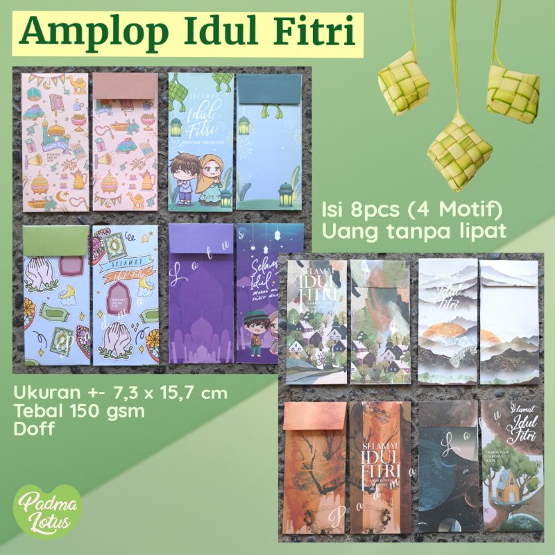 Amplop Idul Fitri besar uang tanpa lipat Aesthetic premium