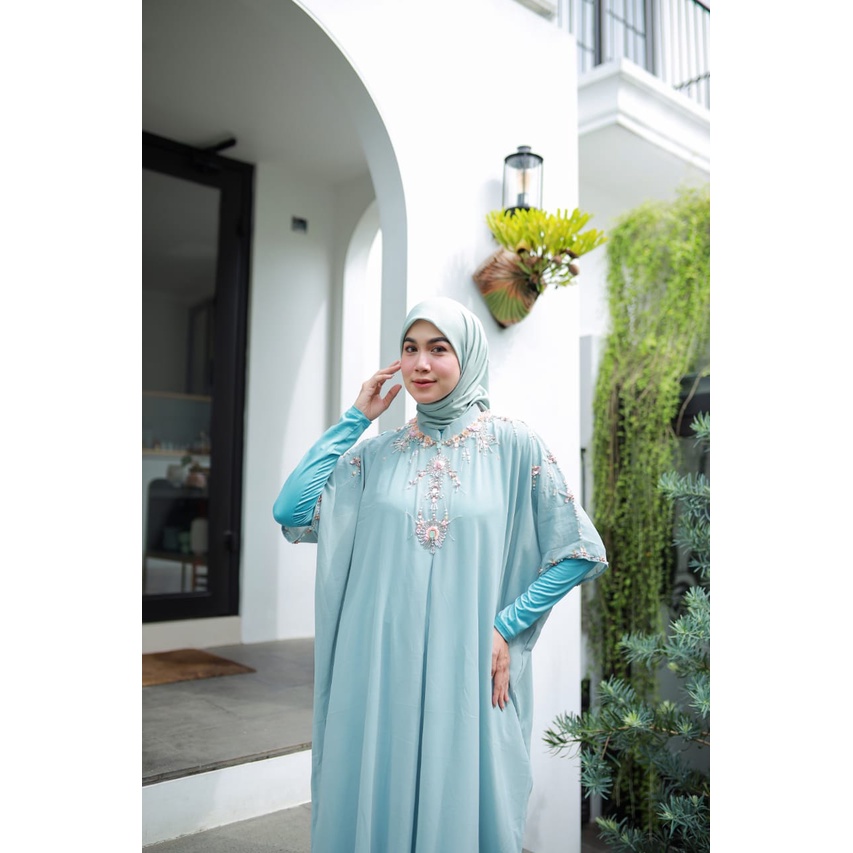 Kaftan Wanita Lebaran | Kaftan Putih Premium | Kaftan Jumbo Mewah Pesta | Kaftan Premium Import | Ka