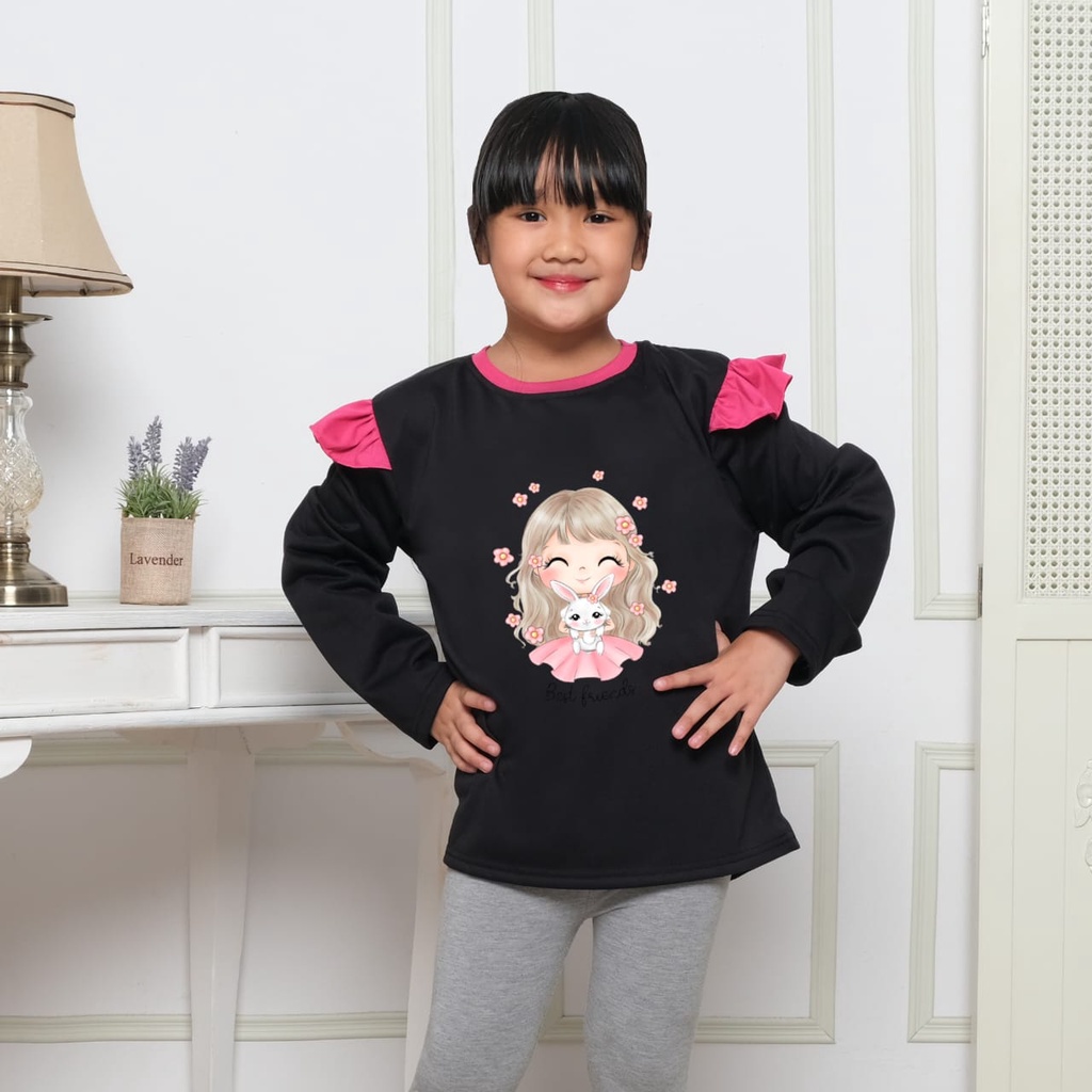 Hzl_outfit OBLONG BAJU PANJANG MODEL ANAK BEST FRIEND/OBLONG ANAK PEREMPUAN