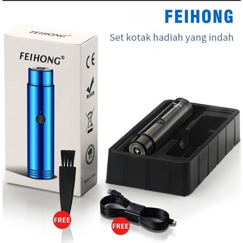 Alat Cukur Elektrik Portable Mini Cukur Kumis Jenggot Bulu Ketiak / Alat Cukur Kumis / Cukur Ketiak Ketek Elektrik Portable Mini Charger / Cukur Jenggot / Alat Cukur Elektrik Mini Feihong Portable USB / Pisau Cukur Jenggot Recharge