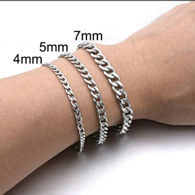 GELANG TITANIUM STAINLESS STEEL PRIA PANJANG 20CM