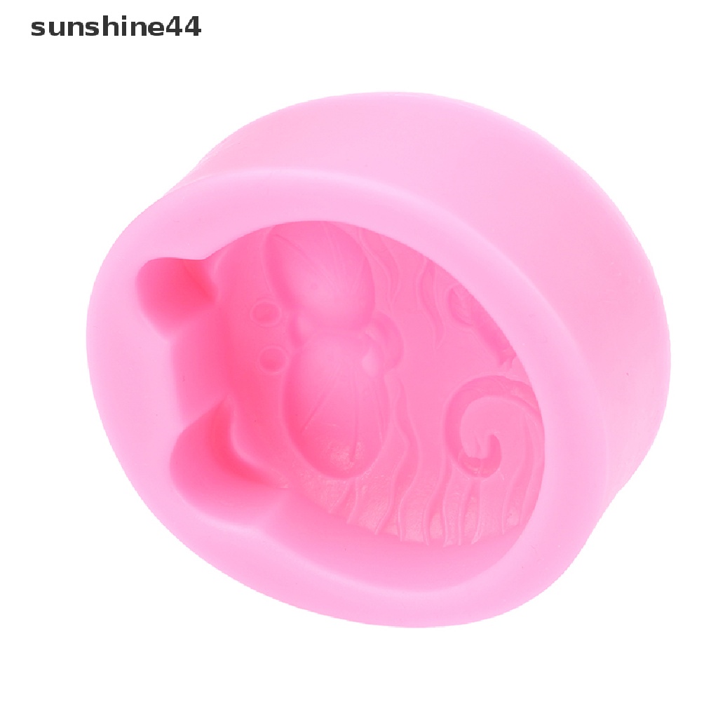 Sunshine Cetakan Silikon Anti Lengket 3D Silicone Soap mold DIY New Cat Fish Craft Art.