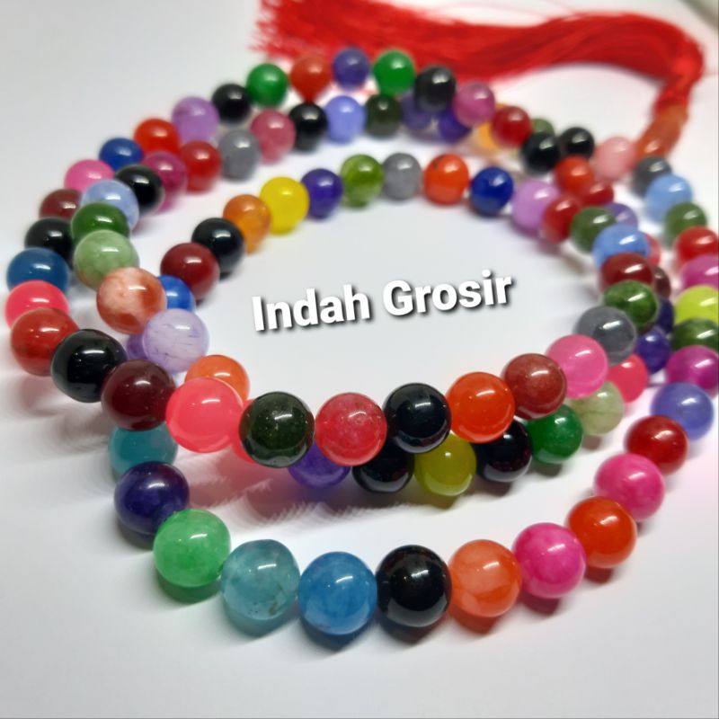 Tasbih Batu Pancawarna Original Stone 8mm 99Butir