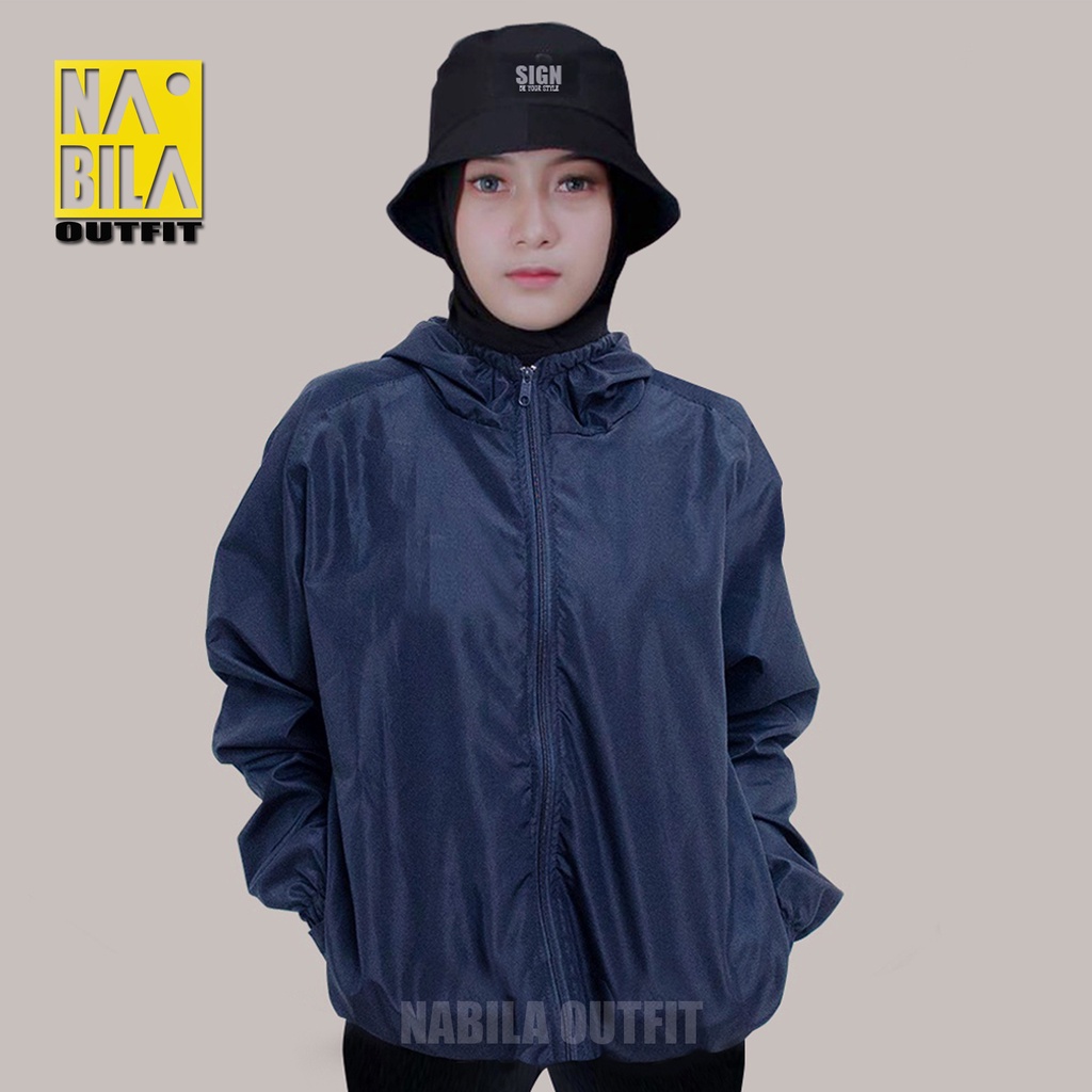 NABILA OUTFIT Jaket  Parasut Sauna Olahraga Running Joging Lari Gym Parasut Pria Wanita Dewasa Polos