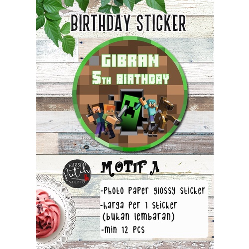 

custom birthday sticker tema minecraft