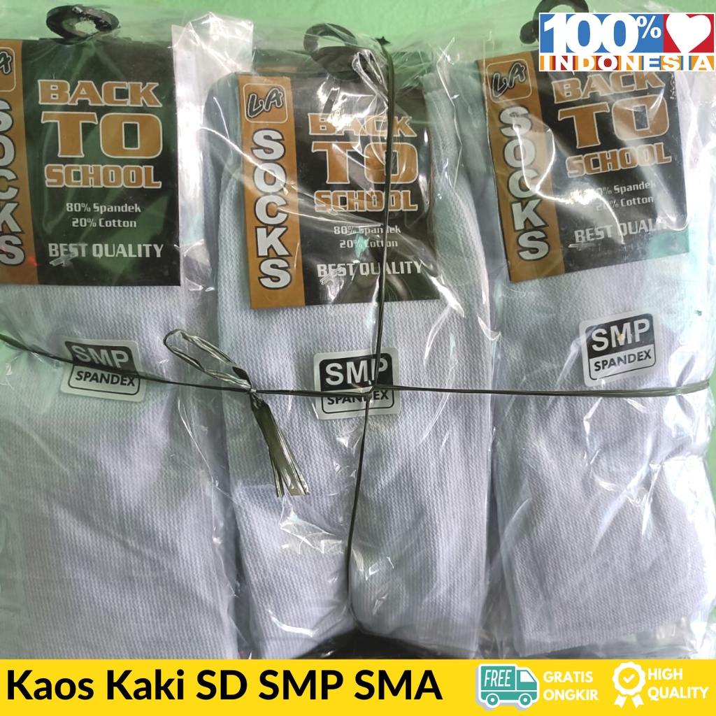 12 pasang kaos kaki anak sekolah SD SMP SMA panjang putih polos - Kaos kaki anak seragam Sekolah SD SMP SMK- kaos kaki anak SD SMP SMA Back To school
