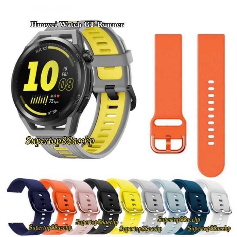 Strap Huawei Watch GT Runner Tali Jam Rubber Colorful Buckle Model Active