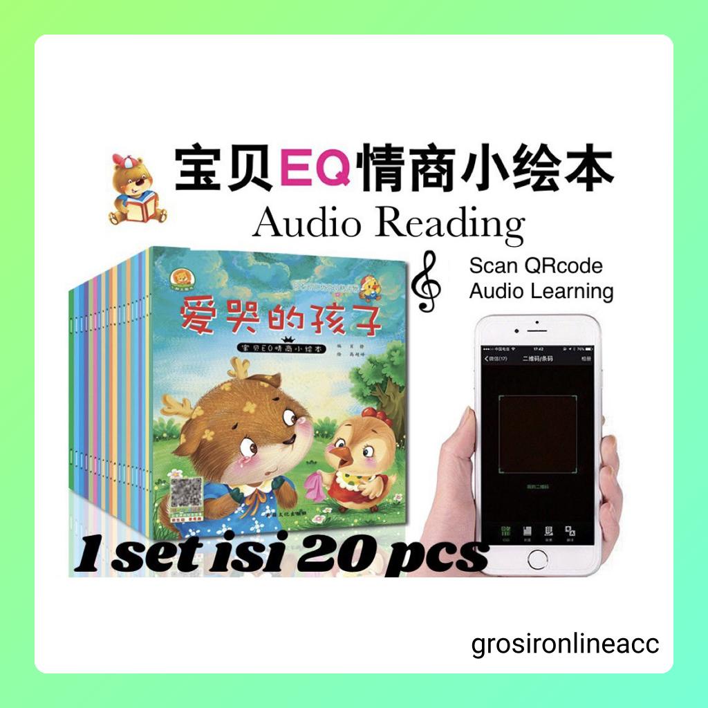 C Story Book kids Anak Belajar English Mandarin Scan QR Code Bilingual cover warna buku