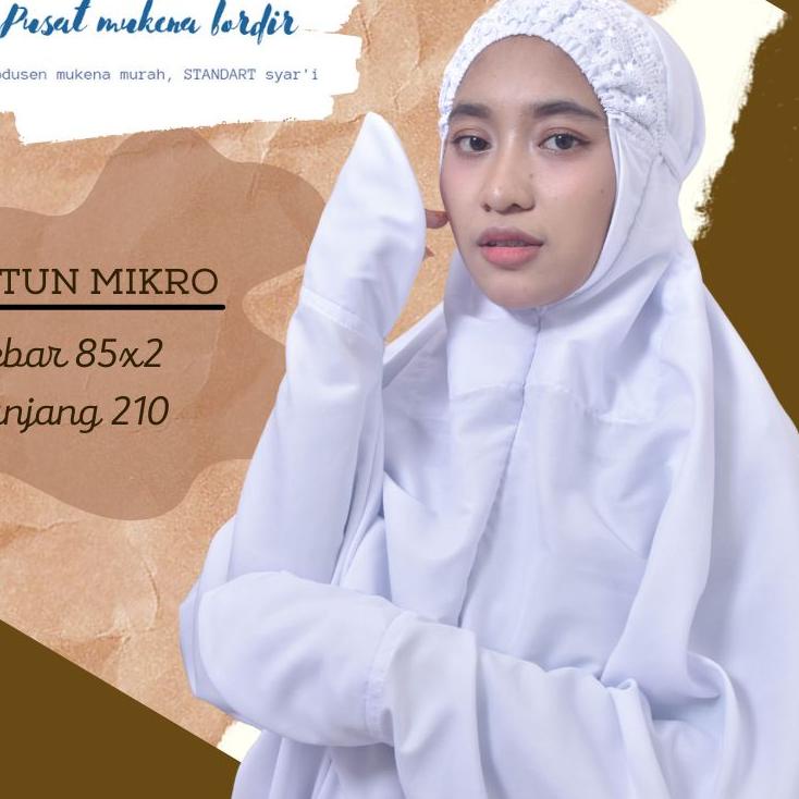Kualitas Terpopuler Mukena Khadijah, mukena polos, mukena putih polos/ mukena terusan dewasa/ mukena