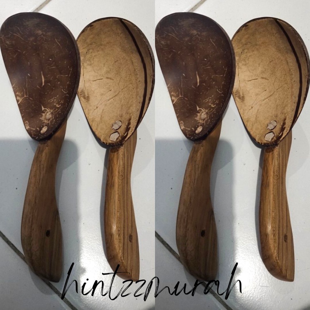 Centong batok kelapa kayu / Irus nasi / Centong nasi batok kelapa / Centong / Entong nasi / Centong 