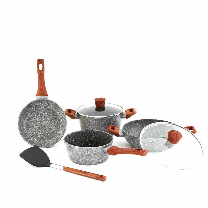 Cypruz Marble Cookware Set of 7 pcs Panci Terlengkap