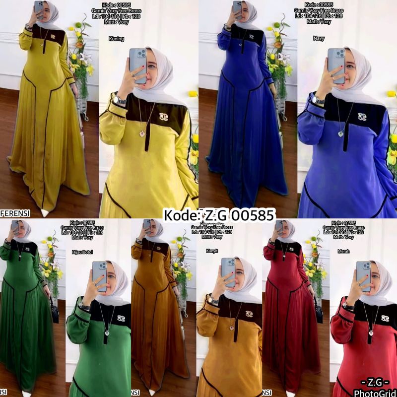 GAMIS VOXY POLOS LIST HITAM / GAMIS VOXY BUSUI MAYUNG TERBARU