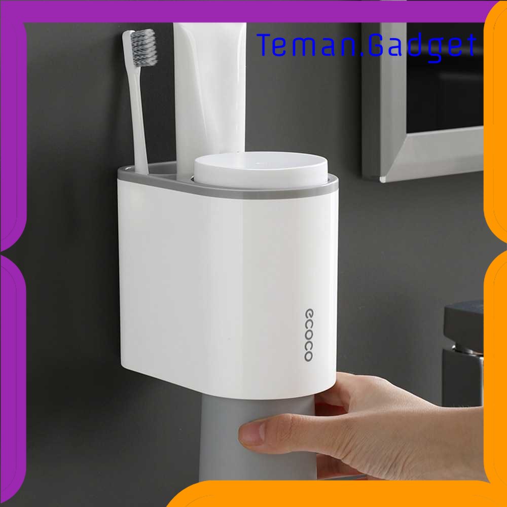 TG-RAK ECOCO Rak Sikat Gigi &amp; Gelas Magnetic Wall Mounted Toothbrush Holder - E1905