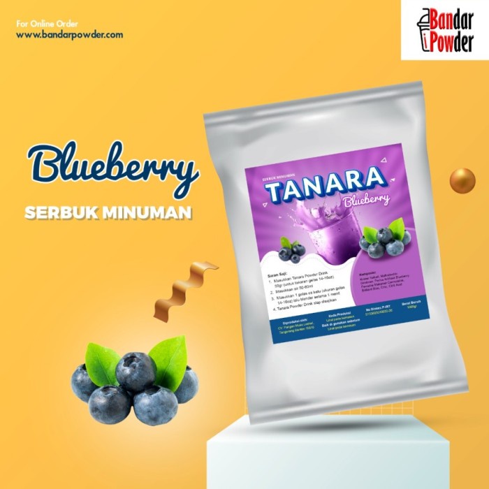 

Terlaris ✨ - Blueberry Milkshake 500gr- Bubuk Minuman Bubble Drink Ice Blend Powder 2.1.23