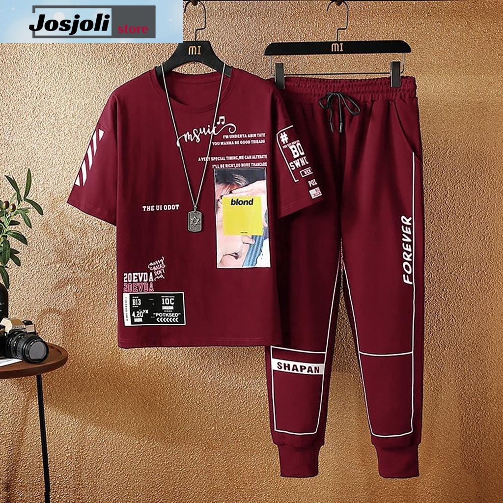 JOSJOLI_STORE/Stelan Huohuo/Satu Stel Atasan dan Bawahan Pria Dewasa/L XL