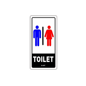 Labe Sign Akrilik Toilet Gabung / Logo Toilet Sign Board Acrylic 9 x 18 cm