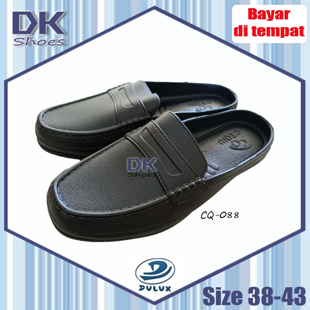 Dulux CQ-088 Sandal Selop 38-43 Hitam / Sepatu Selop Bakpao Baim Karet
