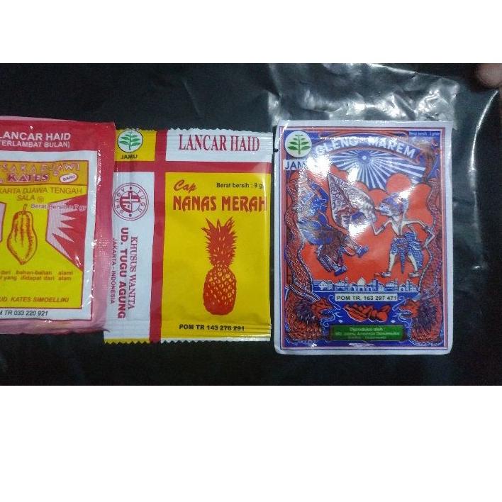 NIS179 jamu cap wayang atau cap becak + cap kates dan cap nanas merah khusus telat datang bulan <>