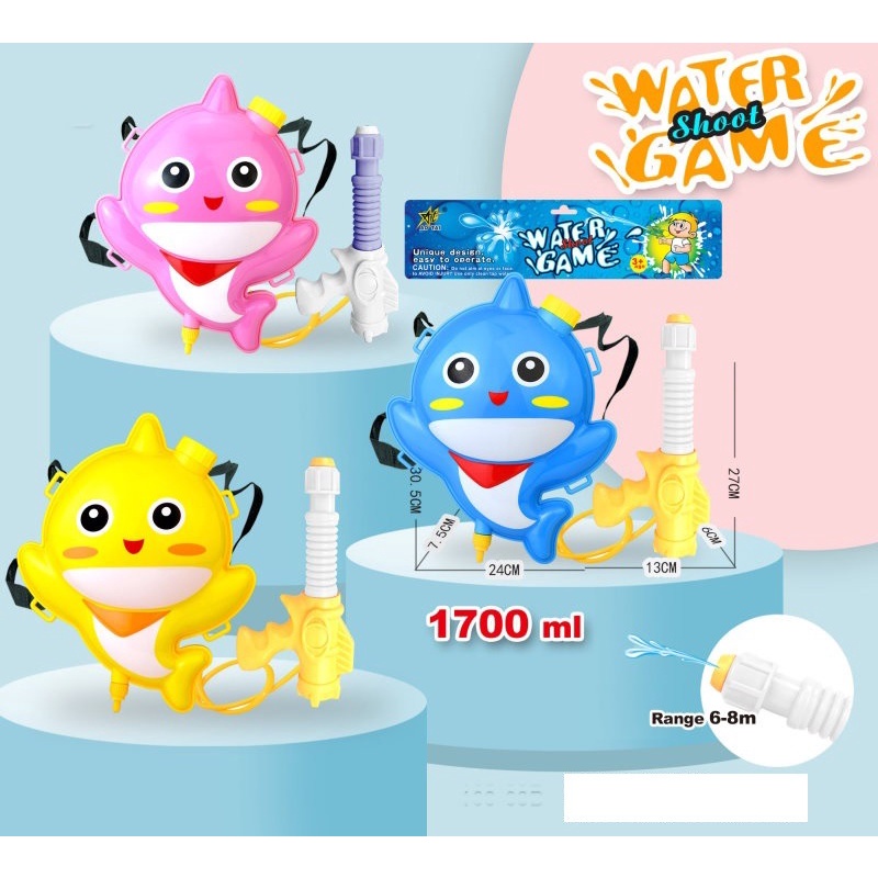 Mainan Pistol Air Backpack Baby Shark