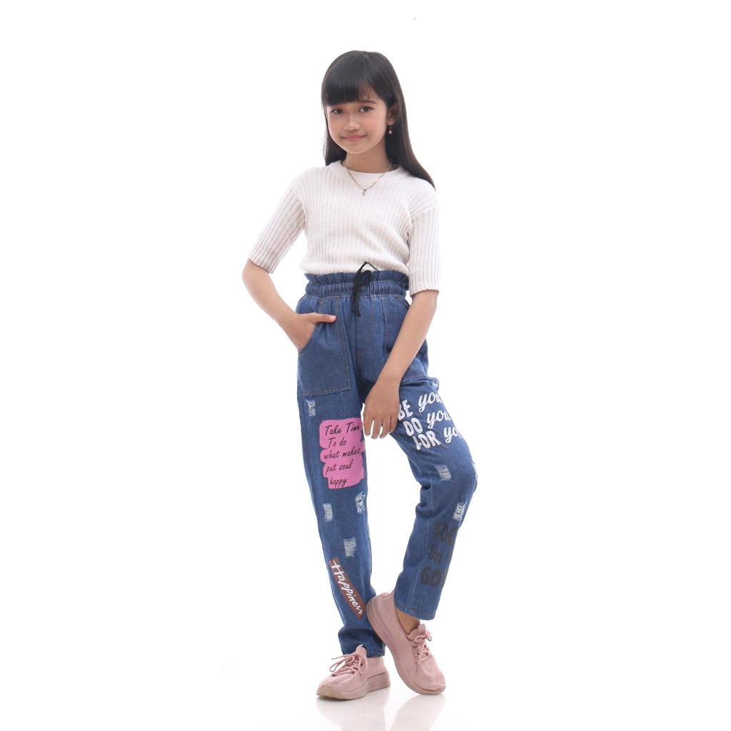 celana anak tanggung jeans boyfriend wanita size 24-26(04)