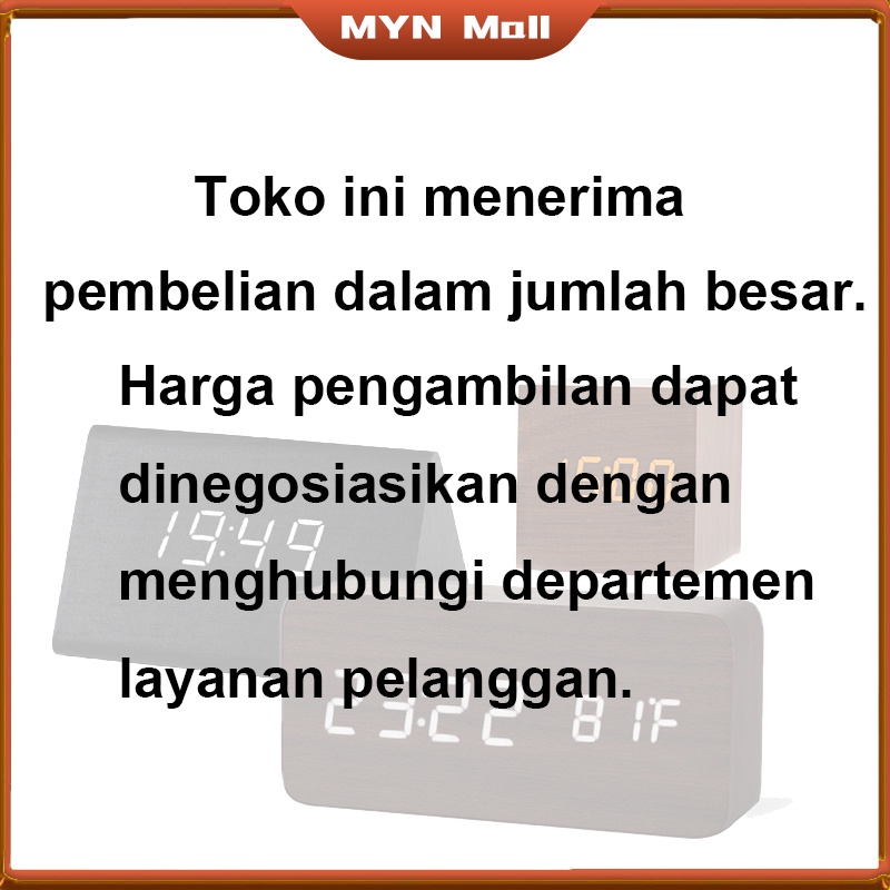 Jam kayu / Jam kayu elektronik / Jam Alarm Led Digital dengan Kontrol Suara / Jam Digital / Jam Led