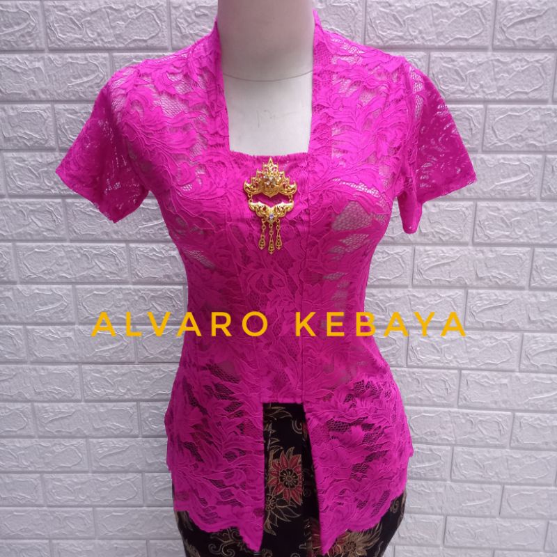 Atasan kebaya brokat strait lengan pendek ready stock kutubaru brukat melar broklat modern real pict