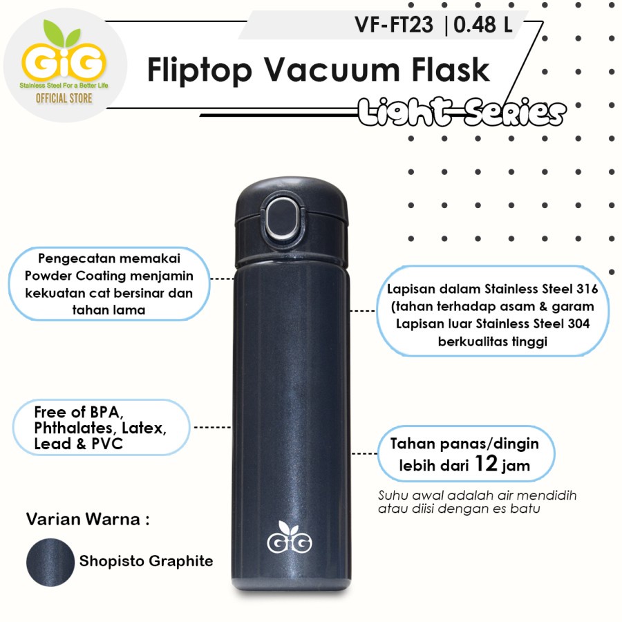 GiG Flitop Vacuum Flask Termos 480ml VF-FT23