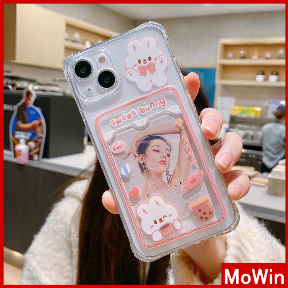 For iPhone 14 Pro Max iPhone Case Card Holder Card Storage Clear Case TPU Soft Case Shockproof Cover Camera Cute Bear Compatible with iPhone 11 12 13 Pro Max 7Plus XR XS MAX 7 8