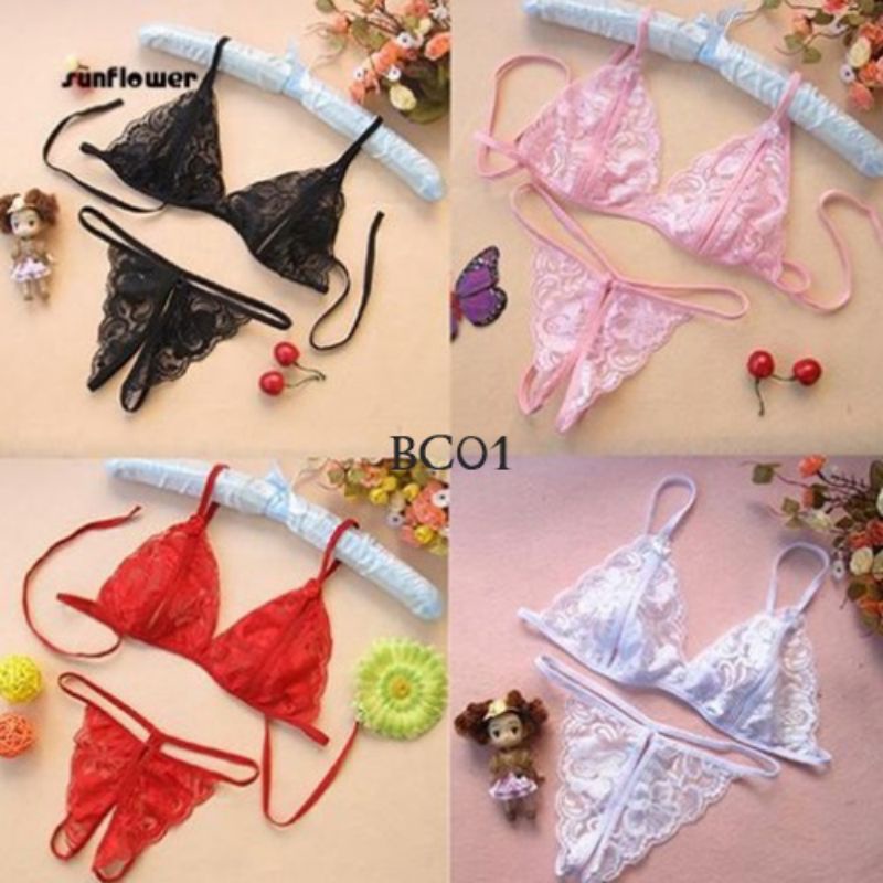 BRA CD wanita sexy dalaman wanita G String Lace lembut allsize