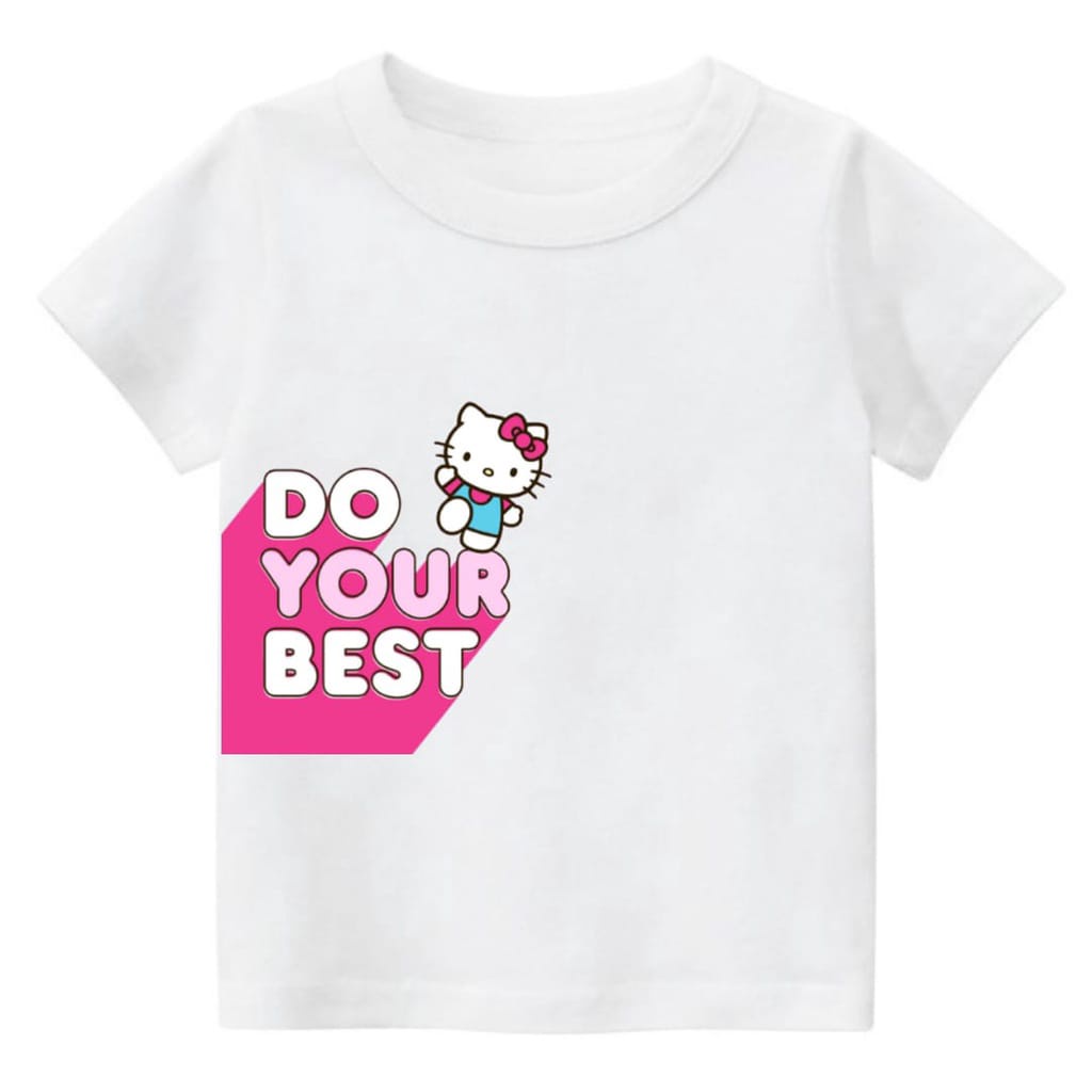 Hzl_outfit Kaos Baju Anak Perempuan HK Do Your Best COD/Bayar Ditempat